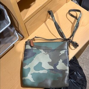 Coach Men's Green Camouflage Messenger Bag